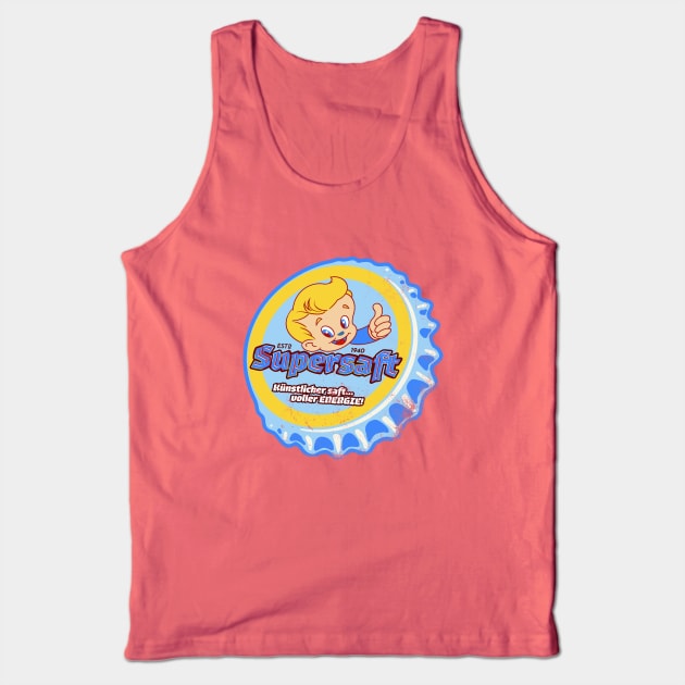 Retro Vintage Supersaft Soda Bottlecap Tank Top by StudioPM71